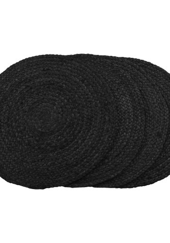 HOUSE NORDIC  Bombay Dkkeservietter, st af 4 - Dkkeservietter, flettet jute, mrkegr, 38 cm, st af 4
