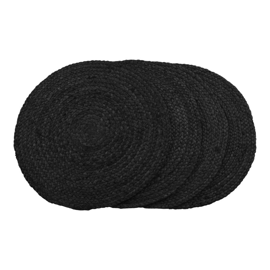 HOUSE NORDIC  Bombay Dkkeservietter, st af 4 - Dkkeservietter, flettet jute, mrkegr, 38 cm, st af 4