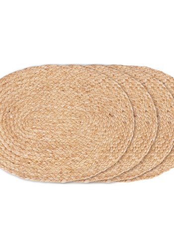 HOUSE NORDIC Bombay dkkeserviet, oval - natur jute (35x45) (st af 4)