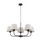 TK Chicago loftlampe, m. 5 skrme - natur hr stof og sort stl