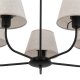 TK Chicago loftlampe, m. 5 skrme - natur hr stof og sort stl