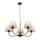 TK Chicago loftlampe, m. 5 skrme - natur hr stof og sort stl