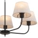 TK Chicago loftlampe, m. 5 skrme - natur hr stof og sort stl