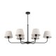 TK Chicago loftlampe, m. 6 skrme - natur hr stof og sort stl