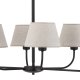 TK Chicago loftlampe, m. 6 skrme - natur hr stof og sort stl