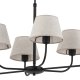 TK Chicago loftlampe, m. 6 skrme - natur hr stof og sort stl