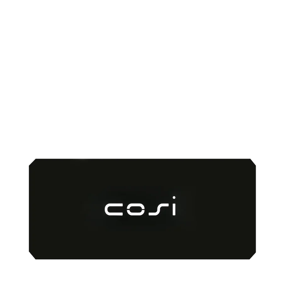 COSI FIRES Cosi bordplade, glaskant til ildbord, rektangulr - sort stl (68x33)