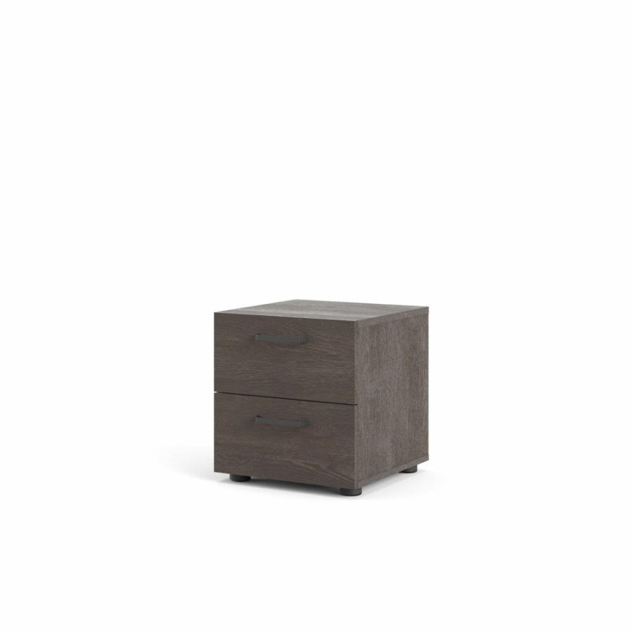 TVILUM Dallas natbord, m. 2 skuffer - brun folie (40x40,25)