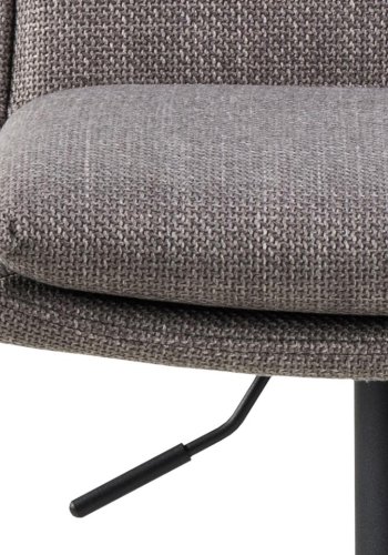 ACT NORDIC Flynn barstol, m. rygln, drejefunktion, gaspatron, og fodsttte - gr stof og sort stl