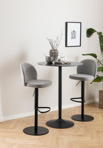 ACT NORDIC Patricia barstol, m. rygln, fodsttte, drejefunktion, gaspatron - gr stof og sort stl