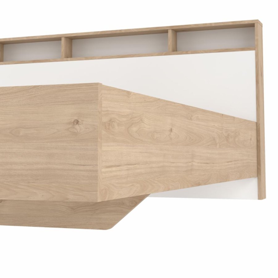 TVILUM Ikast Seng 160x200, Jackson Hickory / Hvid, 169,8 x 216 x 0,97 cm