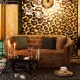 BOLD MONKEY Too Pretty To Sit On Panther sofa, m. nitter - brun panterprint fljl stof/messing stl