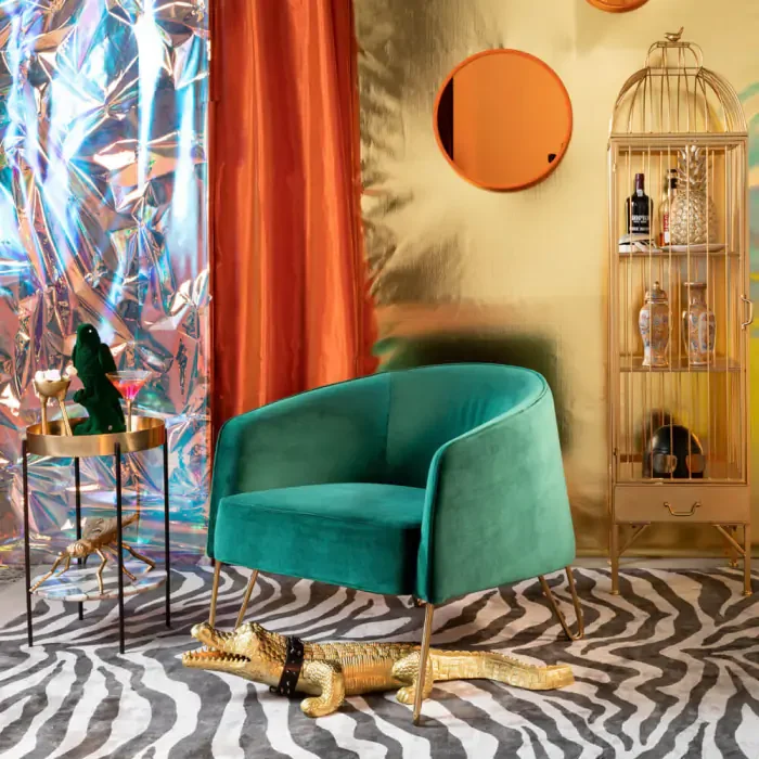 BOLD MONKEY Unlock Me skab, fuglebur design, m. 1 lge, 3 hylder og 1 skuffe - messing jern