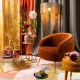 BOLD MONKEY So Curvy loungestol, m. armln - orange fljl polyester og guld stl