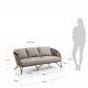 KAVE HOME Branzie sofa - brunt metal og reb, m. grbrune hynder, 3 pers.