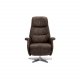 Delta recliner stol - brun-gr stof, m. armln