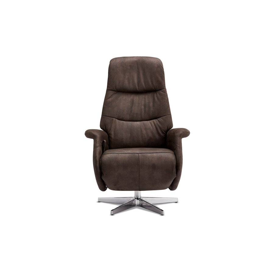 Delta recliner stol - brun-gr stof, m. armln