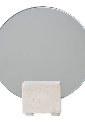 HOUSE NORDIC bordspejl - spejlglas og natur travertin (18x18cm)