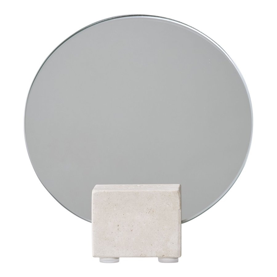 HOUSE NORDIC bordspejl - spejlglas og natur travertin (18x18cm)