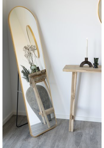 HOUSE NORDIC Madrid gulvspejl, rektangulr - spejlglas og messing aluminium (150x40)