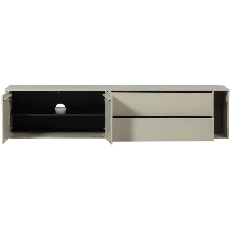 VTWONEN Settle Down TV-bord, m. 2 l�ger, 2 skuffer og 1 hylde - dust fyrretr� (200x45)