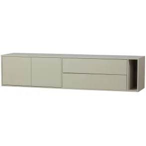 VTWONEN Settle Down TV-bord, m. 2 l�ger, 2 skuffer og 1 hylde - dust fyrretr� (200x45)
