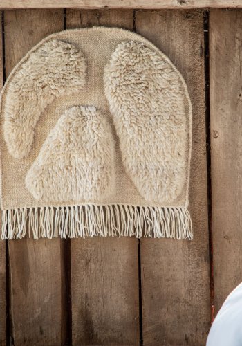 VIND COLLECTION Jakobsö vgtppe, rektangulr - offwhite uld (50x62)