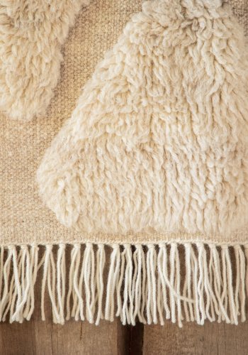 VIND COLLECTION Jakobsö vgtppe, rektangulr - offwhite uld (50x62)