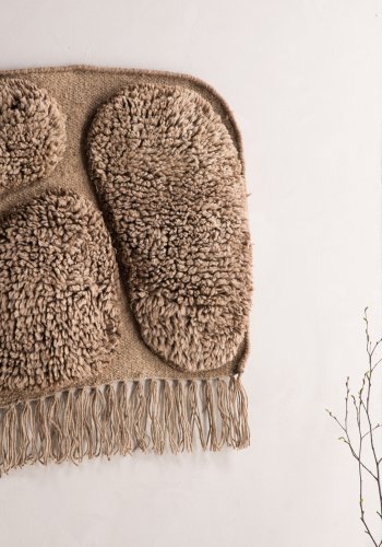 VIND COLLECTION Jakobsö vgtppe, rektangulr - brun uld (50x62)