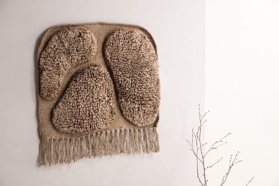 VIND COLLECTION Jakobsö vgtppe, rektangulr - brun uld (50x62)