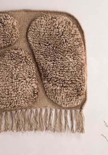 VIND COLLECTION Jakobsö vgtppe, rektangulr - brun uld (50x62)