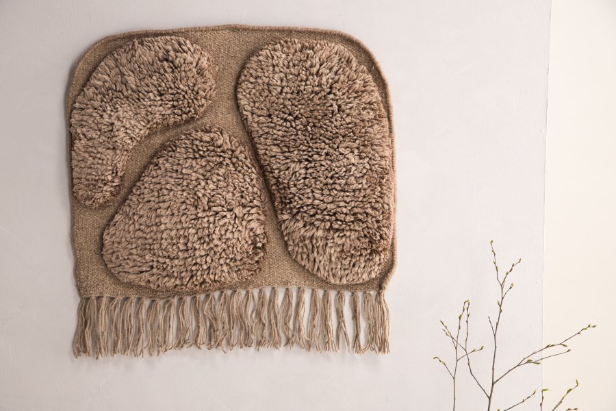 VIND COLLECTION Jakobsö vgtppe, rektangulr - brun uld (50x62)