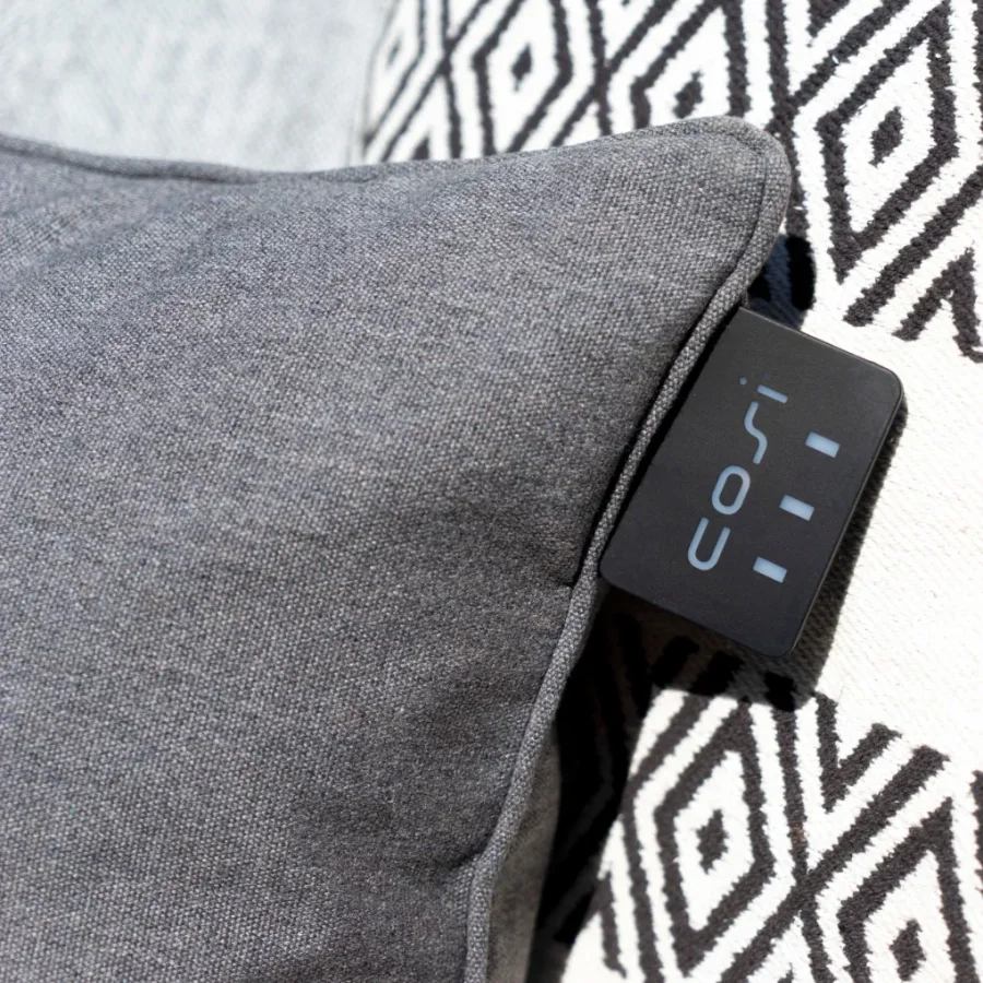 COSI FIRES Cosipillow Solid varmepude, m. genopladeligt batteri, kvadratisk - gr stof (50x50)