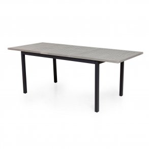 VENTURE DESIGN rektangulr Albany havebord m. udtrk - gr, sort aluminium