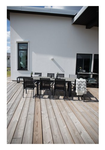 VENTURE DESIGN rektangulr Levels havebord m. udtrk - gr, sort aluminium