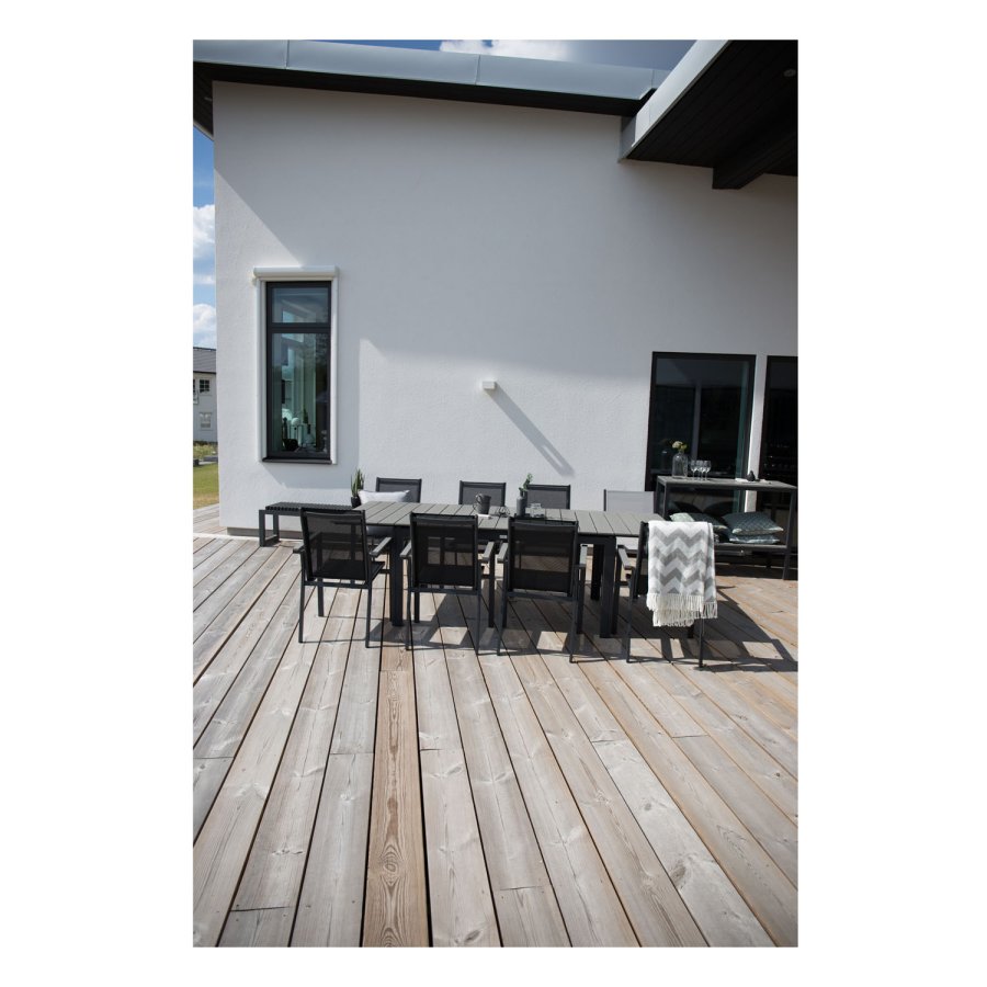 VENTURE DESIGN rektangulr Levels havebord m. udtrk - gr, sort aluminium