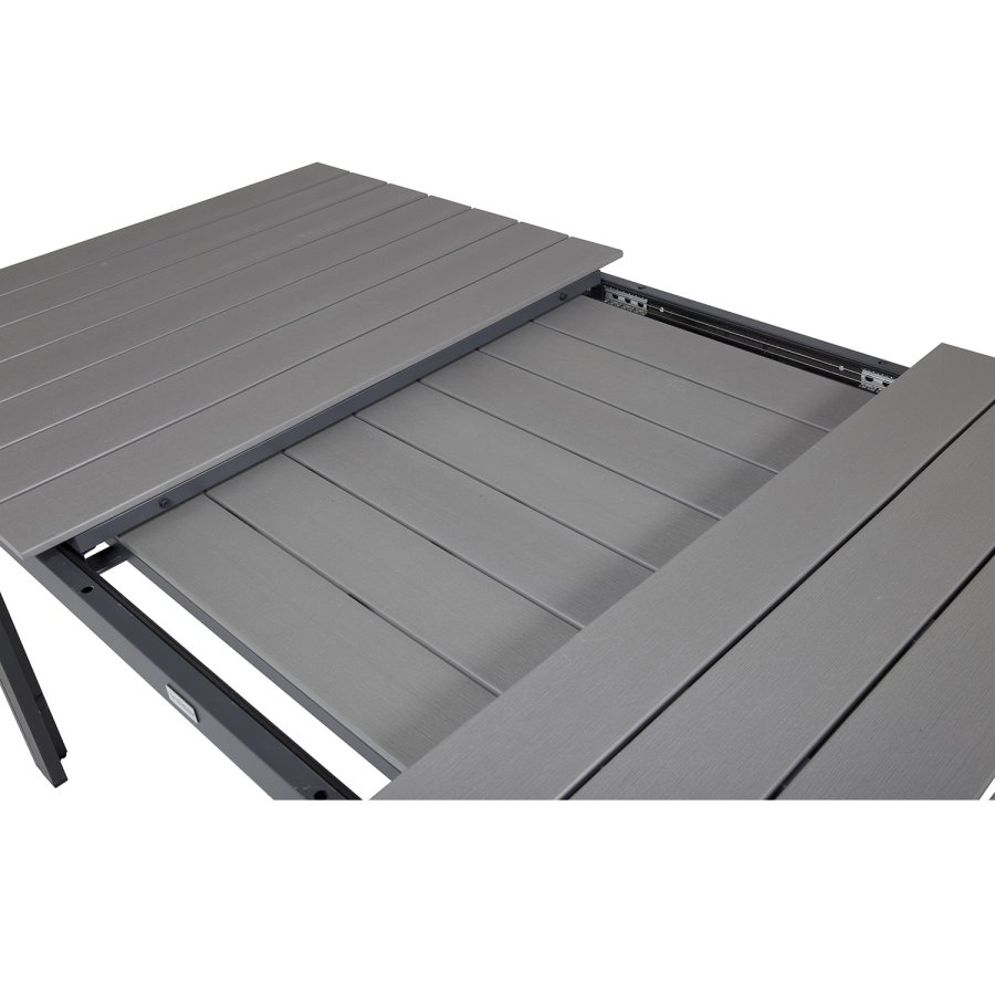 VENTURE DESIGN rektangulr Levels havebord m. udtrk - gr, sort aluminium