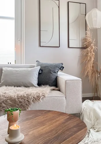 COSI FIRES Cosipillow Knitted varmepude, m. genopladeligt batteri, kvadratisk - gr stof (50x50)