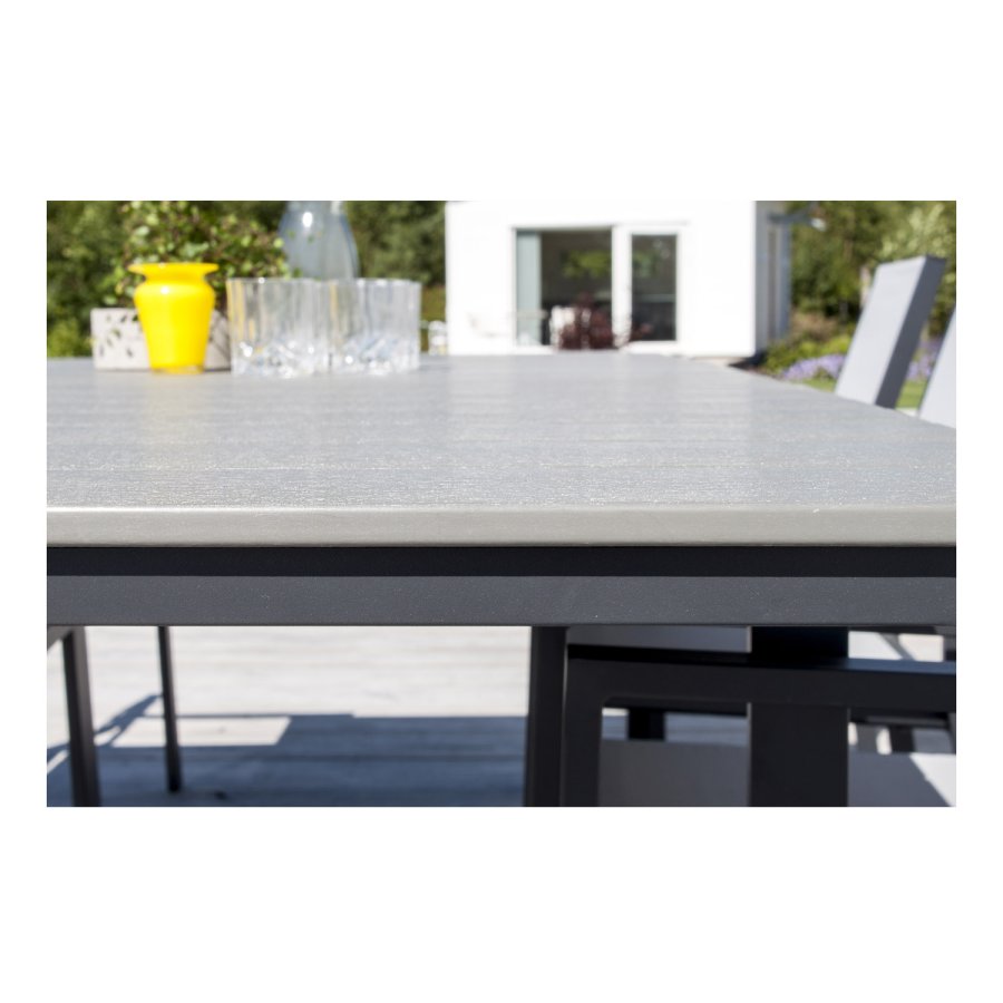 VENTURE DESIGN rektangulr Levels havebord m. udtrk - gr, sort aluminium (229/310x100)  