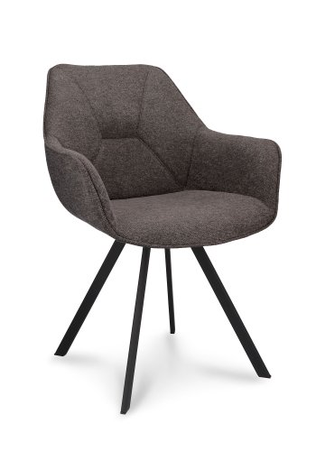 Esther spisebordsstol, m. armln - antracitgr stof og sort metal