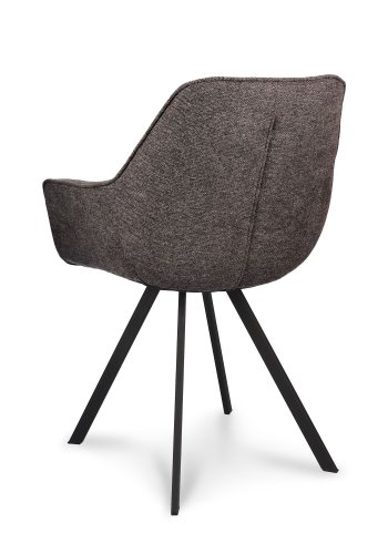 Esther spisebordsstol, m. armln - antracitgr stof og sort metal