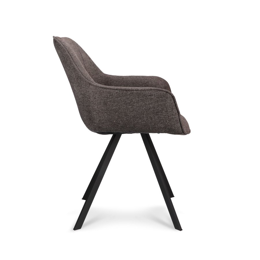 Esther spisebordsstol, m. armln - antracitgr stof og sort metal