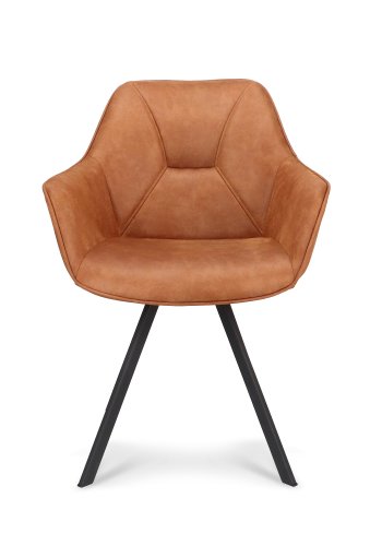 Esther spisebordsstol, m. armln - camel mikro lder og sort metal