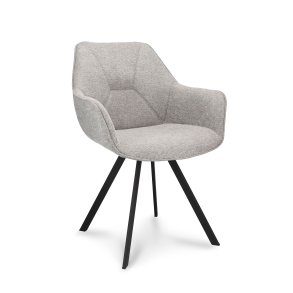 Esther spisebordsstol, m. armln - zinc stof og sort metal