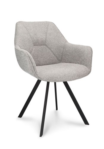 Esther spisebordsstol, m. armln - zinc stof og sort metal