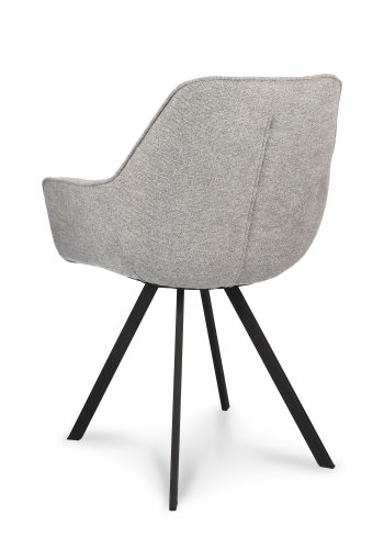 Esther spisebordsstol, m. armln - zinc stof og sort metal