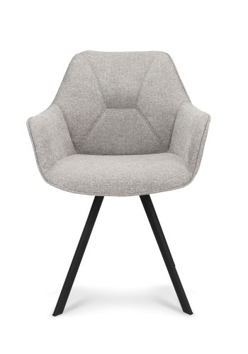 Esther spisebordsstol, m. armln - zinc stof og sort metal