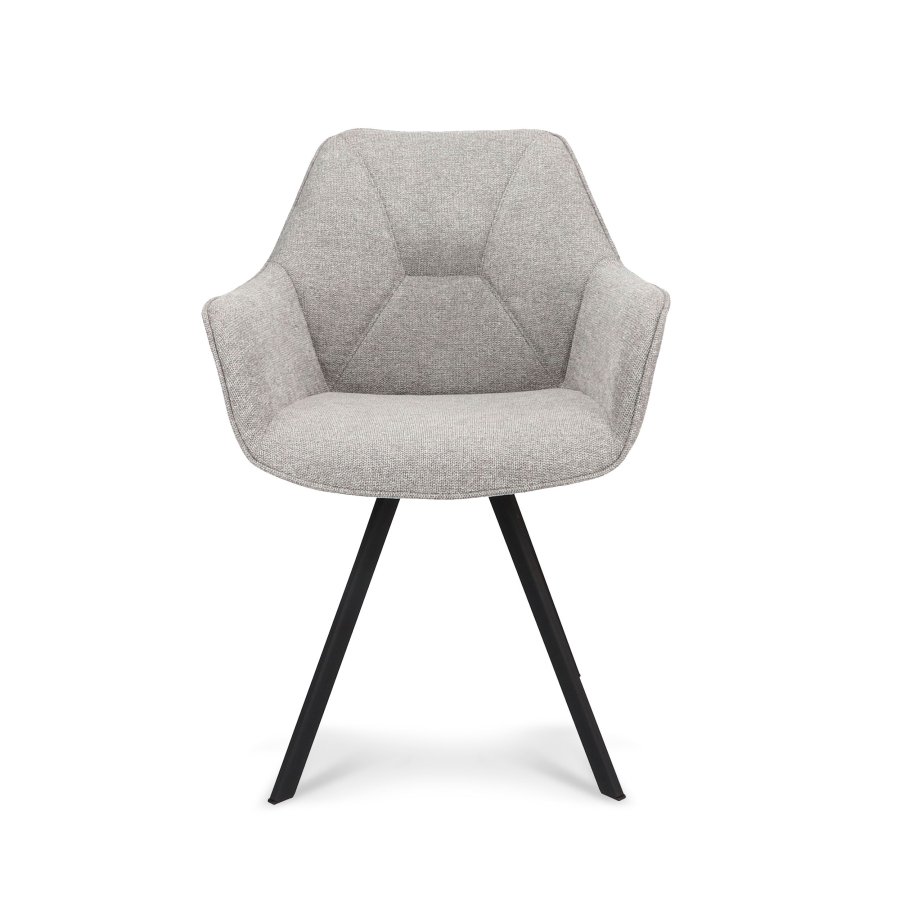 Esther spisebordsstol, m. armln - zinc stof og sort metal