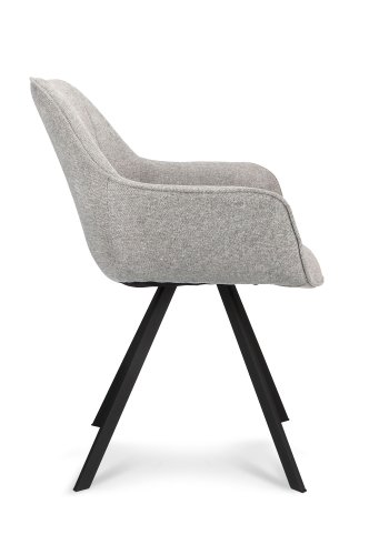 Esther spisebordsstol, m. armln - zinc stof og sort metal