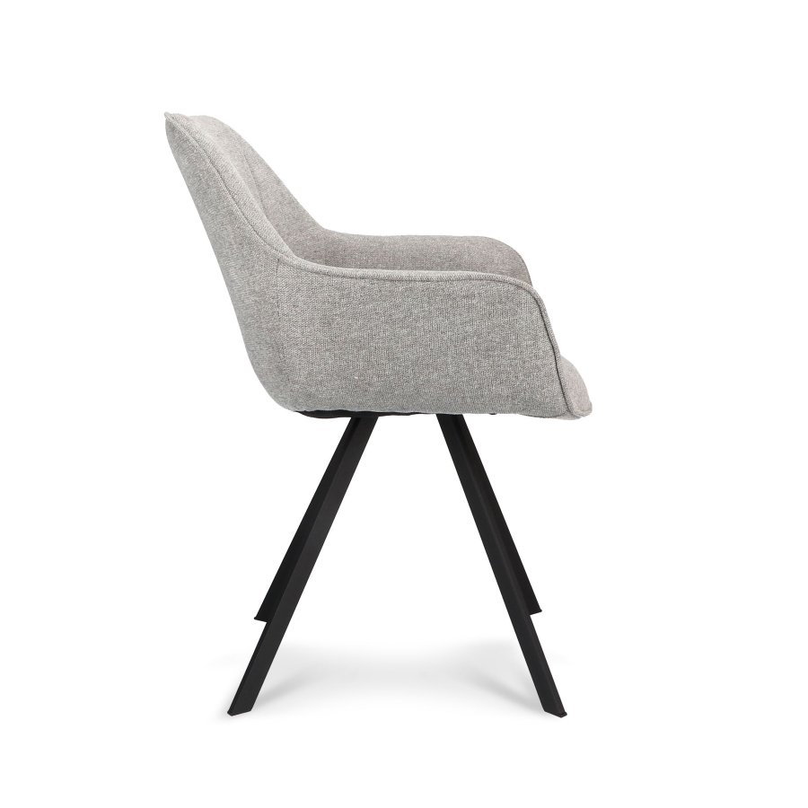 Esther spisebordsstol, m. armln - zinc stof og sort metal